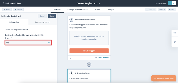 Registering contacts for events in HubSpot