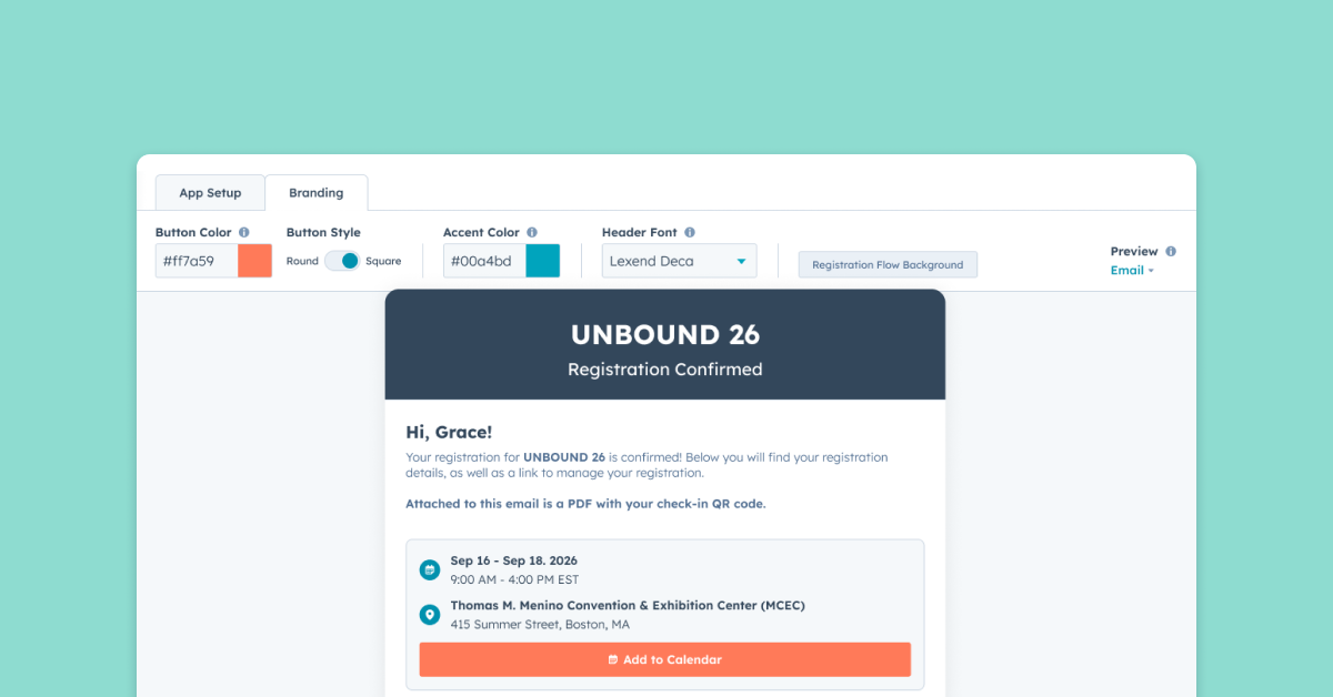 Stay On-Brand: Own Your Full Registration Experience with Brand Settings and Email Sending Domains