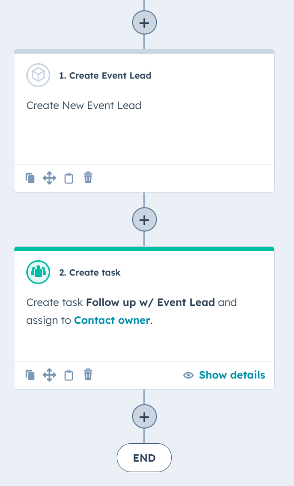 event hapily Create Task Workflow Action